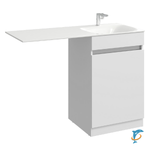 Тумба с раковиной Aqwella Forma 55 напольная, бельевая корзина справа  (FOR0105KR+FOR.11.04.D-R)