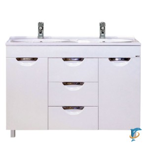 Мебель для ванной Misty София - 120 с 3 ящ. белая эмаль с зеркало со шкафом  (П-Соф01120-0113Я+Р-Стп14120-Д2Р+П-Соф02120-011Св)