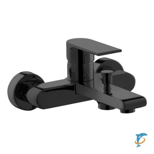 Смеситель для ванны AZARIO DELANO короткий излив, чёрный матовый (AZ-158405124) (AZ-158405124)