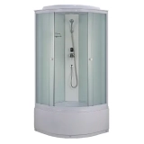 Душевая кабина Loranto 980х980х2150 белое заднее стекло, поддон 40 см, матовое стекло 4 мм, профиль белый (CS-888EDTM/W-100) — 