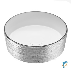 Раковина Grossman GR-5020SW (355х355х115) СЕРЕБРО, БЕЛАЯ внутри (GR-5020SW)