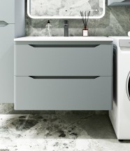 Тумба с раковиной Style Line Марелла 80 подвесная, серая, антискрейтч — 