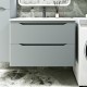 Тумба с раковиной Style Line Марелла 80 подвесная, серая, антискрейтч  (СС-00002412+СС-00002376)