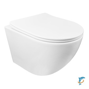 Унитаз подвесной Azario Grado 490х370х370 безободковый, в комплекте с сидением микролифт, белый (AZ-0046 SP) (AZ-0046 SP)