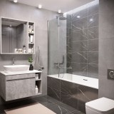 Шторка для ванны  GR-106/110 (110х150) алюминиевый профиль, стекло ПРОЗРАЧНОЕ 6мм &mdash; 