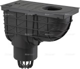 Ливнеотвод прямой AlcaPlast AGV1 — Ливнеотвод 300 × 155/110, подводка – прямая, черный