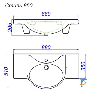 Раковина Стиль 850  (aqwella_4620008197357)