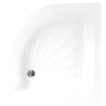 Поддон Loranto стальной, полукруглый 90х90х15 толщина стали 0,9 мм, отверстие для слива 5 см, белый (LG900C) — 