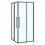 Душевое ограждение Azario SHANGHAI 1000х1000х1950 прозрачное стекло 6 мм, профиль черный матовый (AZ-R43-100-MB-CL) — 