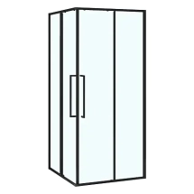 Душевое ограждение Azario SHANGHAI 1000х1000х1950 прозрачное стекло 6 мм, профиль черный матовый (AZ-R43-100-MB-CL) — 