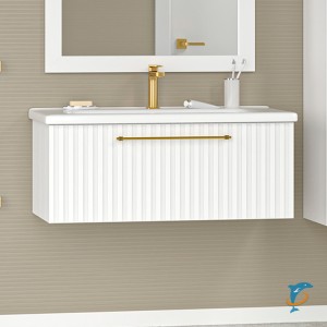 Тумба с раковиной Brevita Alicante 90 подвесная белая 1 ящик  (ALI-09090-0101Я+Brevita_13090-KL)