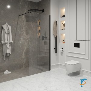 Душевая перегородка Niagara NG-683-90 BLACK (90x195)  (NG-683-90BLACK)