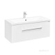 Тумба с раковиной Aquaton Мадрид 100М, 1 ящик , белая  (1A126901MA010 + Aquaton_1A70473KPR010)