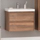 Тумба с раковиной Brevita Dallas 70 с 2 ящиками подвесная, Дуб Галифакс  (DAL-01070-074П + 641600 Misty)