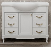 Тумба для комплекта ValenHouse Эллина 105/2 белая, фурнитура бронза — 