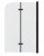 Шторка для ванны GR-106/100 BLACK (100х150) алюминиевый профиль, стекло ПРОЗРАЧНОЕ 6мм