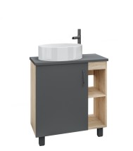 Тумба для комплекта напольная Grossman &quot;ФЛАЙ-70 см&quot; дуб сонома/серая — 