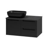 Тумба под раковину Brevita Cargo 80 подвесная (черная) — 