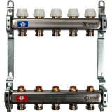 Коллектор STOUT из нержавеющей стали без расходомеров 5 выходов &mdash; Коллекторные блоки STOUT производятся в Италии под тщательным контролем, проходя многочисленные тесты и сертификацию оборудования.