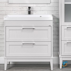 Тумба с раковиной ValenHouse Эйвори 80 белый, фурнитура хром  (AV80_ТБ+Фостер 800)