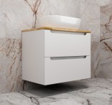 Тумба под раковину Style Line Бали 70 со столешницей, 2 ящика, белый софт — Тумба для комплекта подвесная Style Line "Экзотик 65" ФР-00001501