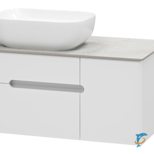 Тумба с раковиной Misty Роял 80 подвесная, белая  (П-Роя-01080-011П2Я+MA01-80+Misty_MLN-A419)