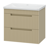 Тумба с раковиной Brevita Ariana 60 подвесная капучино 2 ящика — 