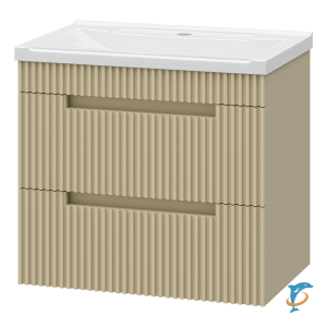 Тумба с раковиной Brevita Ariana 60 подвесная капучино 2 ящика  (ARI-01060-03062Я + Misty_Р-Евв14060-Д)