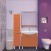 Мебель для ванной Misty Джулия - 75 с зеркало-шкафом прямая оранжевая