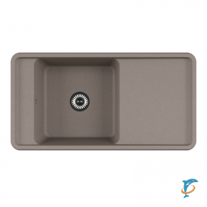 Мойка для кухни из литого мрамора Aquaton Беллис 97 серый  шёлк 1A725132BS250  (1A725132BS250)