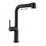 Смеситель для кухни BelBagno с выдвижным изливом, черный матовый, BB-LAM60-NERO &mdash; 