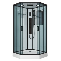 Душевая кабина NG-6902-01GD BLACK (1000х1000х2200) низкий поддон(16 см) стекло тонированное — 