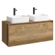 Тумба с раковиной Aqwella 5 Stars Mobi 120 подвесная, дуб балтийский (раковина Триумф)  (MOB0112DB+MOB0712DB+641266)