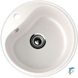 Круглая мойка с отверстием под смеситель ULGRAN U-100 молочный (U-100-341)