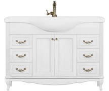 Тумба с раковиной ValenHouse Эллина 120 белая, фурнитура бронза — 