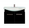 Мебель для ванной Misty Джулия 75 с зеркало-шкафом подвесная черная — 