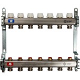 Коллектор STOUT из нержавеющей стали без расходомеров 7 выходов &mdash; Коллекторные блоки STOUT производятся в Италии под тщательным контролем, проходя многочисленные тесты и сертификацию оборудования.