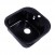 Мойка Rossinka RS48-49S-Black  для кухни из исскуственного камня квадратная, с сифоном