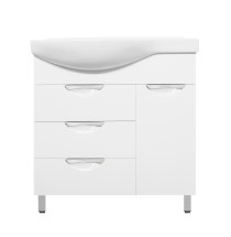 Тумба с раковиной Style Line Жасмин 82 (2 ящ.) с корзиной 80 (раковина Коралл 82, левая) &mdash; Тумба с раковиной Style Line "Жасмин 82" (2 ящ.) с корзиной 80 (раковина Коралл 82, левая) ЛС-00000526 + 1.WH11.0.225