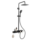 Душевая система AZARIO с поворотным изливом, керамический картридж, черный/золото (AZ-801-2) &mdash; 