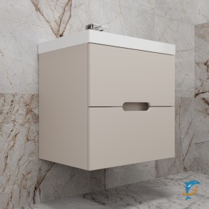 Тумба с раковиной Style Line Матис 60 подвесная, кремовый  (ЛС-00002310+ЛС-00000721)