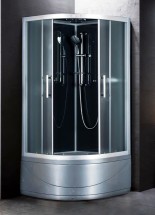 Кабина душевая ESBANO ELEGANCIA полукруглая, 90х90х210 см, с крышей, поддон серый, высокий — 