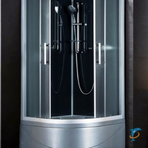 Кабина душевая ESBANO ELEGANCIA полукруглая, 90х90х210 см, с крышей, поддон серый, высокий (ESKG90CRB)