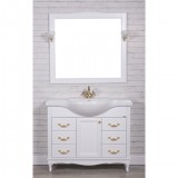 Тумба с раковиной ValenHouse Эллина 105/2 белая, фурнитура золото — 