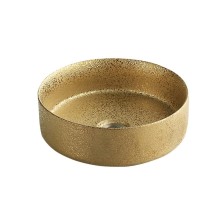 Умывальник накладной, круглый, золото брашированное, Point Виктория 37, PN43064GB — 