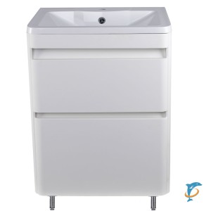 Тумба с раковиной Атлантика 60 Люкс PLUS напольная, антискрейч  (СС-00002208+СС-00002203)