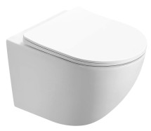 Унитаз подвесной AZARIO MORANO 370х370х500 безободковый, в комплекте с сиденьем микролифт, белый (AZ-450W) — 