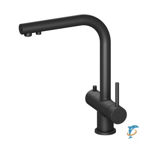 Смеситель для кухни с подключением фильтра и выдвижной лейкой Timo Saona 2356/03FL черный  (2356/03FL)