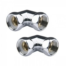 Угловое соединение для полотенцесушителя Point PN00003 1&quot;х1&quot; г/г, хром (пара) — 