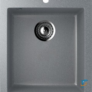 Односекционная мойка с отверстием под смеситель ULGRAN U-404 темно-серый  (U-404-309)